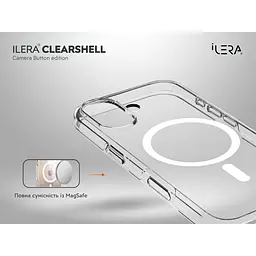Чохол iLera ClearShell Camera Button with MagSafe для Apple iPhone 17 Transparent (ILHsCLCaB17) [150425] - мініатюра 4