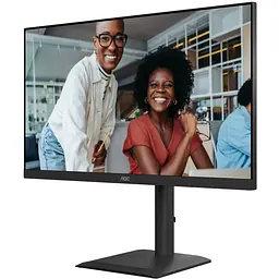 TFT 27" AOC U27E4CV, 4K UHD, IPS, 2xHDMI, DP, USB-C, RJ-45, USB hub, HAS, Pivot, кол., чорний - мініатюра 3