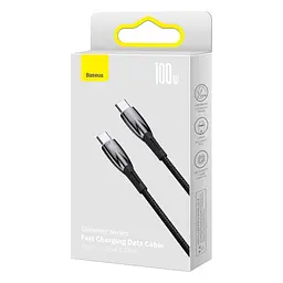 PD кабель Baseus Glimmer Series Fast Charging Data Cable Type-C to Type-C 100W 1m чорний CADH000701 - мініатюра 2