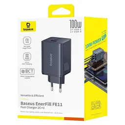 Сітчасте зарядне пристрій Baseus EnerFill FE11 Fast Charger 2C+U 100W EU чорний P10182102123-00 P10182102123-00 - мініатюра 2