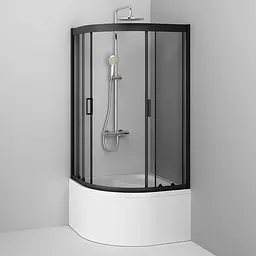 Душова кабіна Am.Pm Gem 90x90 см без піддону black W90UG-401A090BT, Чорний, Універсальна, прозорий, чорний - мініатюра 4