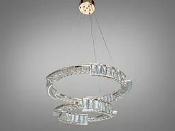 Ефектна кришталева підвісна LED-люстра в золотом для вітальні Diasha 552/600+400G, 126W, 6930 lm