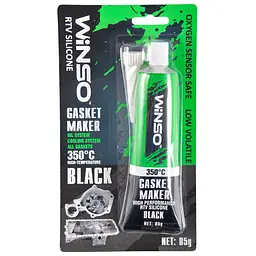 Герметик силіконовий Winso GASKET MAKER BLACK +350⁰С високотемпературний чорний 85г 310300