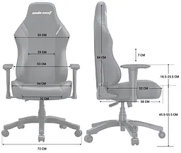 Ігрове крісло Anda Seat Luna Size L Black/Orange (AD18-48-BO-PV) - мініатюра 10