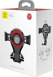 Автомобільний тримач холдер Baseus Osculum Type Gravity Car Mount SUYL-XP09 Black-Red - мініатюра 4