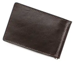 Чоловічий шкіряний затискач для грошей GRANDE PELLE 12х8х1 см acs0024460 - мініатюра 3
