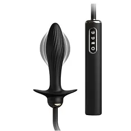 Анальна пробка Pipedream Auto-Throb Inflatable Vibrating Plug 13 см (чорний) - мініатюра 3