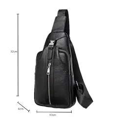 Сумка-слінг чорна шкіряна Tiding Bag F-A25F-5003A - мініатюра 3