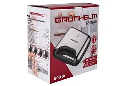 Бутербродниця 4 в 1 GRUNHELM Вафельниця, Мультимейкер, Гриль зі Знімними Формами 800Вт - мініатюра 3