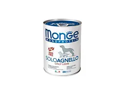 Консерви для собак Monge Dog Solo 100% ягня 400 г (8009470014236)
