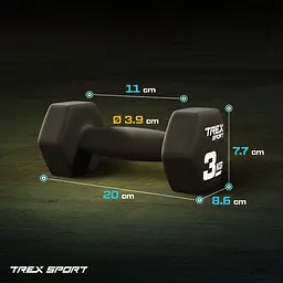 Гантелі для фітнесу неопренові TREX Sport TX-030VD 2x3кг - мініатюра 3