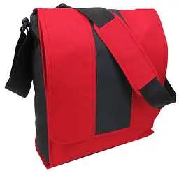 Сумка чоловіча Ikea Flort через плече 34х28х9 см Чорно-червоний (16578 red)