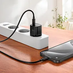 Адаптер мережевий HOCO C to C cable Ingenious single port PD charger set N64 |1Type-C, 20W/3A, PD/QC| - мініатюра 2