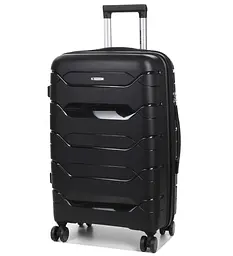 Валіза середня M поліпропілен Worldline Airtex 282 74л 64×41×26см Чорний
