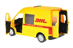 Іграшковий мікроавтобус Служба доставки DHL 1:16 інерційний світлозвукові ефекти WY591C у коробці р.27х16,5х11,5см - мініатюра 4