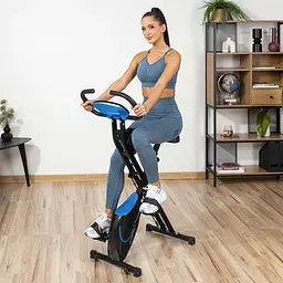 Велотренажер Gymtek FX600 магнітний складний з еспандерами синій - мініатюра 4
