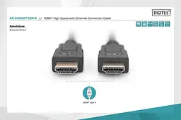 Кабель Assmann HDXiaomi 2M AK-330107-020-S Black - мініатюра 3