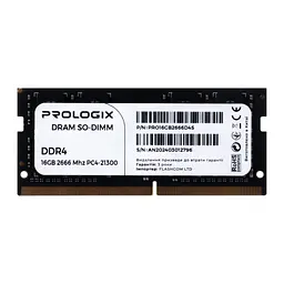Модуль пам`ятi SO-DIMM DDR4 16GB/2666 ProLogiX (PRO16GB2666D4S)