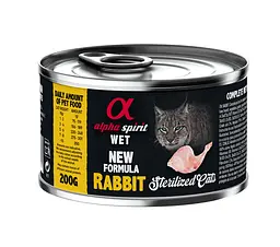 Вологий корм для стерилізованих котів Alpha Spirit Rabbit Sterilized Cat з кроликом 200 г as311315