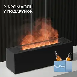 Зволожувач повітря портативний H3 Nordic Style Flame аромадифузор електричний, ефект полум'я, ПОДАРУНОК + 2 Арома олії Kinscoter 24,9х6,6х7,7 см hoz0012415 - мініатюра 2