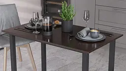 Стіл універсальний Knap Ferrum-decor 750x1400x700 Чорний метал ДСП Венге Магія 16 мм (FRD-106380) - мініатюра 3
