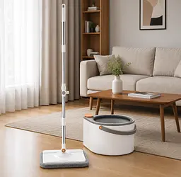 Набір швабра та відро з віджимом Joybos Spin Mop S01 square mop - мініатюра 2