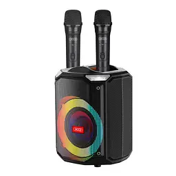 Портативна акустика XO F48 Dual Wheat 8" Phantom RGB Bluetooth Speaker караоке 40W бездротова - мініатюра 2