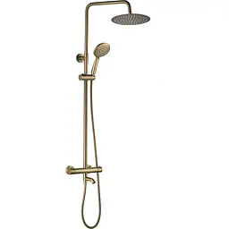 Душова система VBI Milano brushed gold з термостатом і виливом VBI-050111BG, Золотий