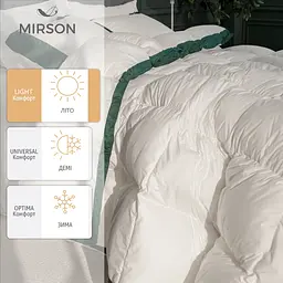 Ковдра MirSon Imperial Satin Luxe літня 110х140 см біла із зеленим кантом - мініатюра 2