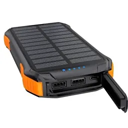 Батарея універсальна Choetech 10000mAh, 5V/2.1A, solar panel, Qi-5W, Black-Orange (B659-OR) - мініатюра 2