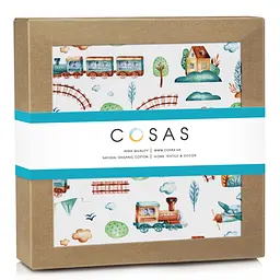 Пелюшки фланелеві Cosas Trains 80х80 см (FlannelDiapers_TrainsAirplanesMint_80x80) - мініатюра 2