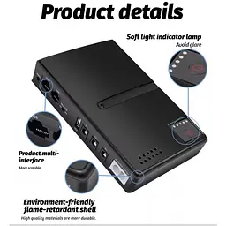 ДБЖ UPS DC1018L POE під замінні АКБ 18650 4 шт. дизайн 2 Black - мініатюра 2