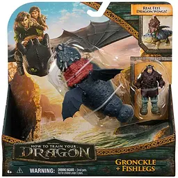 Набір Dragons Як приборкати дракона Гронкл Сарделька 18 см та вершник Рибоніг 7.5 см (SM66663/6074006) - мініатюра 7