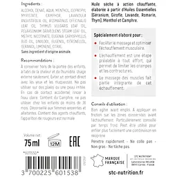Спрей для тіла STC Nutrition Chauffant Tonifiant тонізуючий розігріваючий 75 мл - мініатюра 4