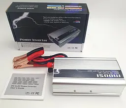 Автоінвертор-перетворювач напруги 12 V-220 V 1500 Вт та USB-виходом 12 V у 220 V 1500 W Power Inverter - мініатюра 2