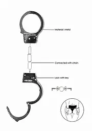 Металеві наручники Ouch! Beginner's Handcuffs срібного кольору - мініатюра 6