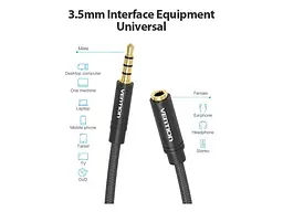Кабель Vention Audio 3.5 mm M - 3.5 mm F 1m Black (BHBBF) - мініатюра 2
