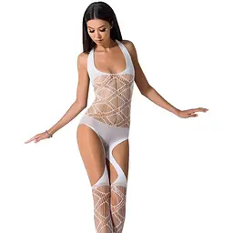 Бодістокінг Passion BS060 комбінезон імітація трусиків та гольфиків S/M/L white