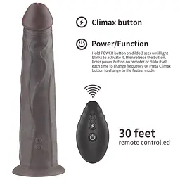 Вібратор LoveToy 9" Dual Layered Platinum Silicone Rotator, 23 см (чорний) - мініатюра 7