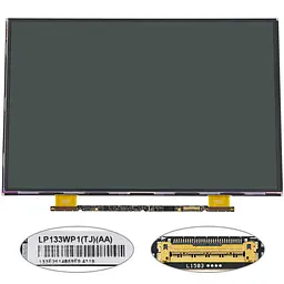 Матриця 13.3 LP133WP1-TJAA 1440х900, 30pineDP LED, SLIM, глянцева, роз'єм праворуч знизу спереду, for Apple A1369 2010-2011, A14662012-2017 для ноутбука