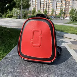 Рюкзак сумка 2 в 1 жіночий міський маленький стильний Червоно-чорний (997) - мініатюра 5