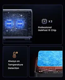 Зарядний пристрій Ugreen CD333 Nex 1U + 4C 300 W GaN адаптер живлення сірий - мініатюра 8