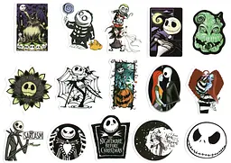 Стікерпак Набір наліпок Кошмар перед Різдвом The Nightmare Before Christmas 100 штук - мініатюра 5