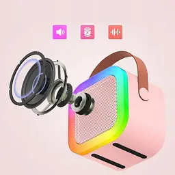 Бездротова колонка та 2 караоке мікрофона та RGB підсвічуванням Winso K12 10W Bluetooth - мініатюра 2