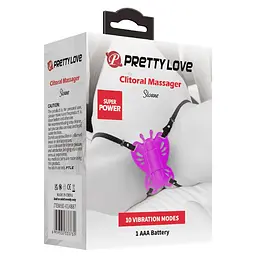 Кліторальний стимулятор Pretty Love Clitoral Massager Butterfly 8.6 см фіолетовий - мініатюра 7