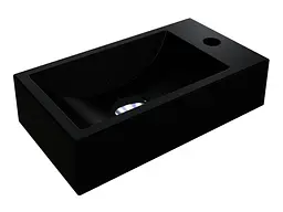 Умивальник Miraggio Faro mirastone black 0000397, Чорний матовий - мініатюра 2