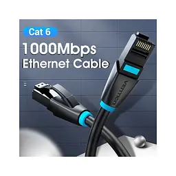 Патч-корд 1м, UTP cat 7 RJ-45 black Vention (IBKBF)