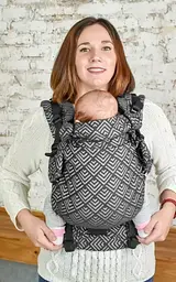 Ерго рюкзак регульований від народження 0 - 18 місяців "Adapt" Coolbabka Сірий Geometry - мініатюра 2