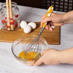 Вінчик кухонний з керамічною ручкою 29 см, Kitchen Master Помаранчевий 85765 - мініатюра 2
