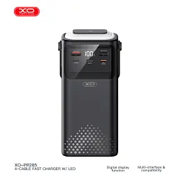 Батарея універсальна XO 30000mAh, PD/20W, QC/22,5W, Lamp, black (XO-PR285) - мініатюра 3